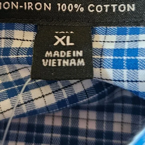 Banana Republic Men Size XLT Slim Fit Plaid Non-Iron Cotton Button Up Shirt NWT - Picture 7 of 10